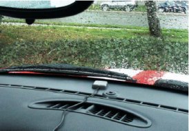 GPS Antenna mounted on car dashboard